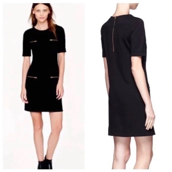J. CREW Wool Blend Black Sheath Dress Size 4 - Picture 3 of 12